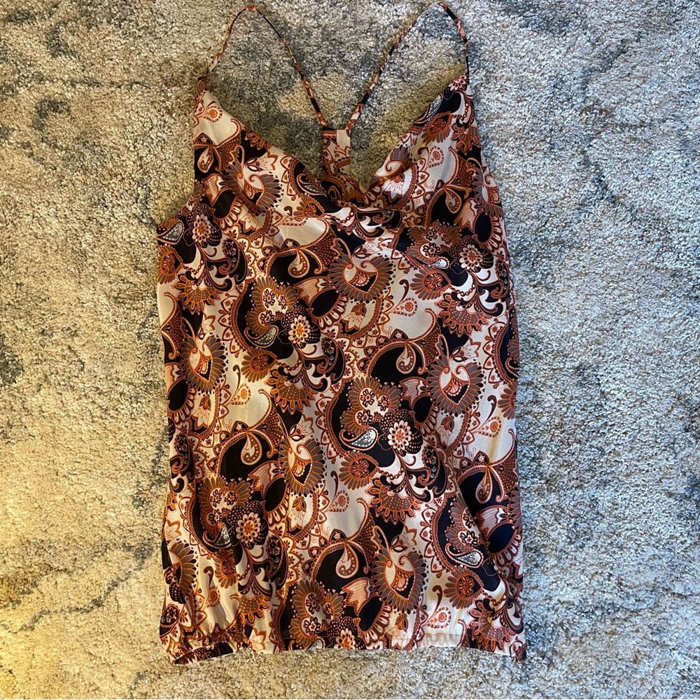 Silk Paisley Cinched Camisole